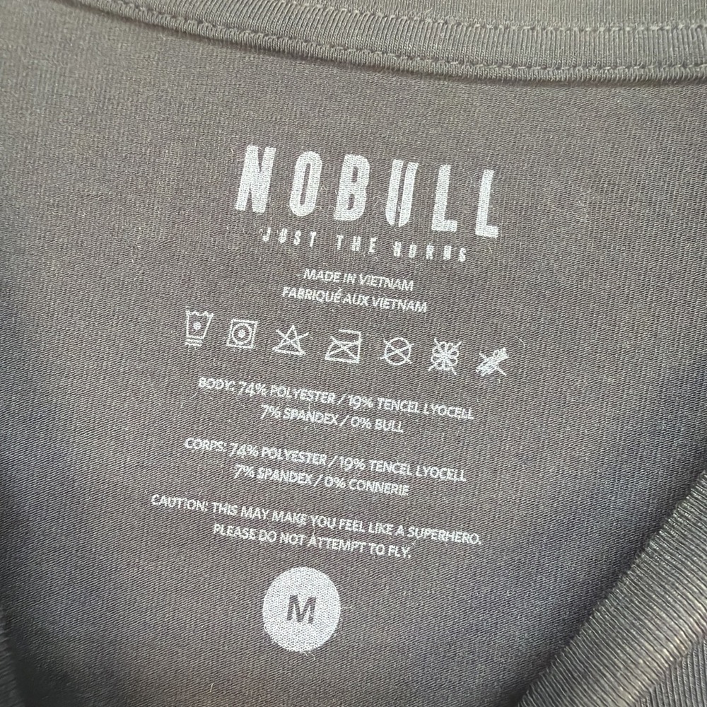 NOBULL Performance Training T Shirt Men's Medium Black Logo Workout Gym Tee - Picture 4 of 8